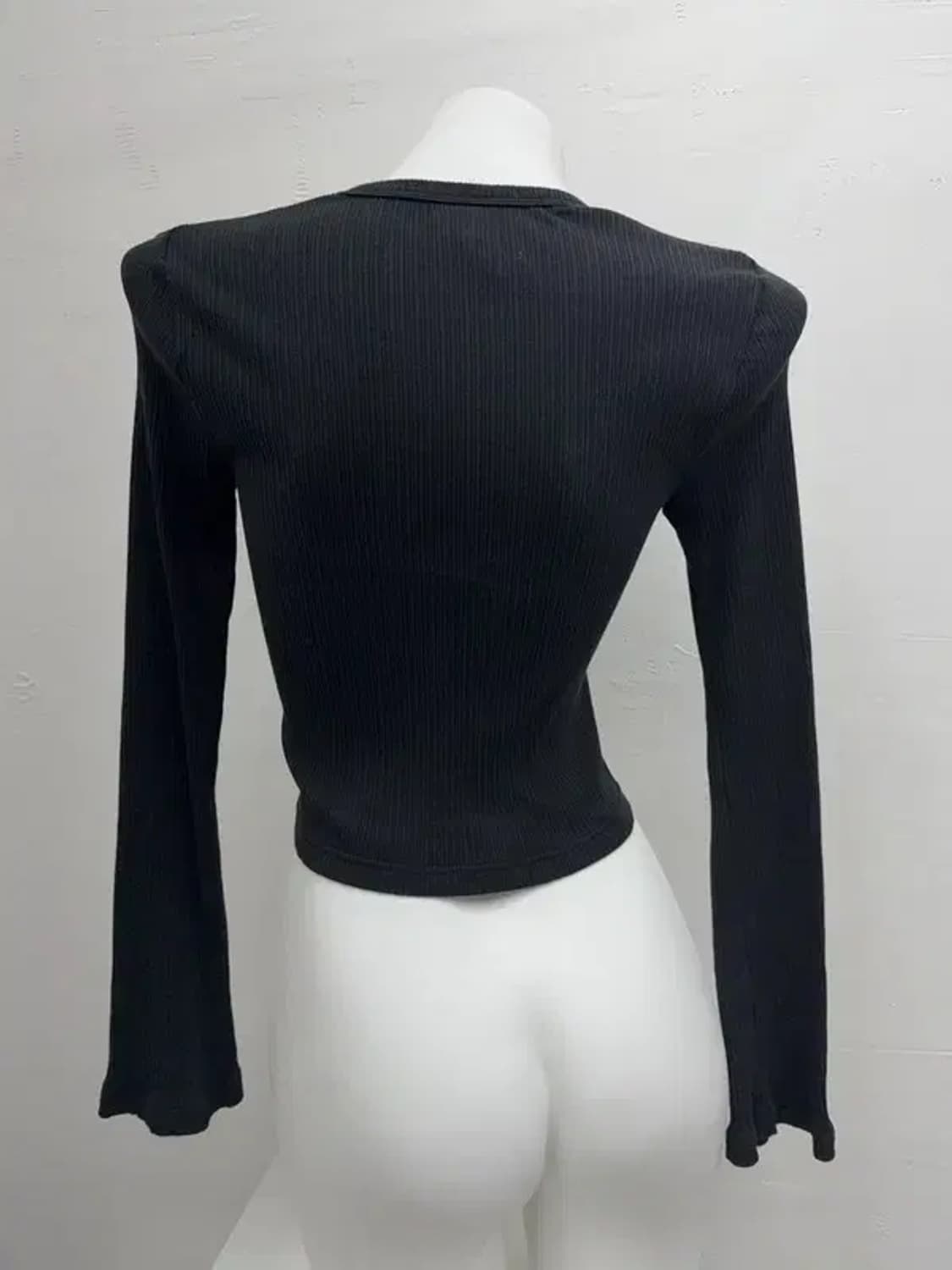 아디다스 블랙 딱붙 니트 긴팔티 S 상품이미지2