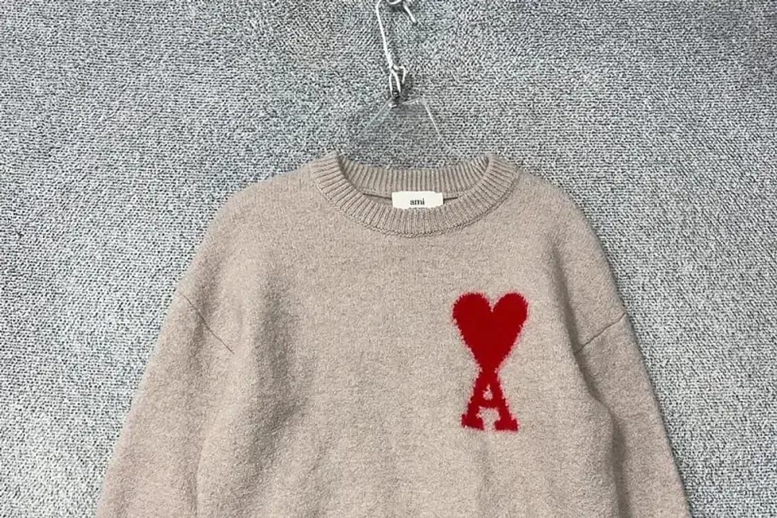 아미 빅하트 베이지 울 니트 S 상품이미지3