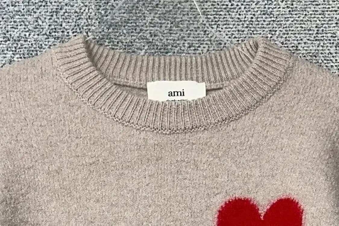 아미 빅하트 베이지 울 니트 S 상품이미지5