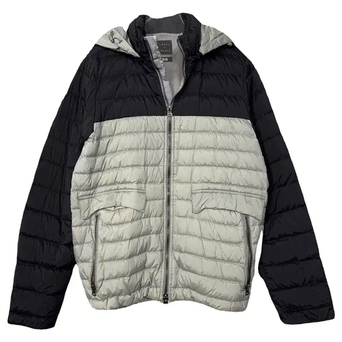 유니클로 띠어리 블랙 그레이 투톤 경량 패딩 S 165/84A 상품이미지1