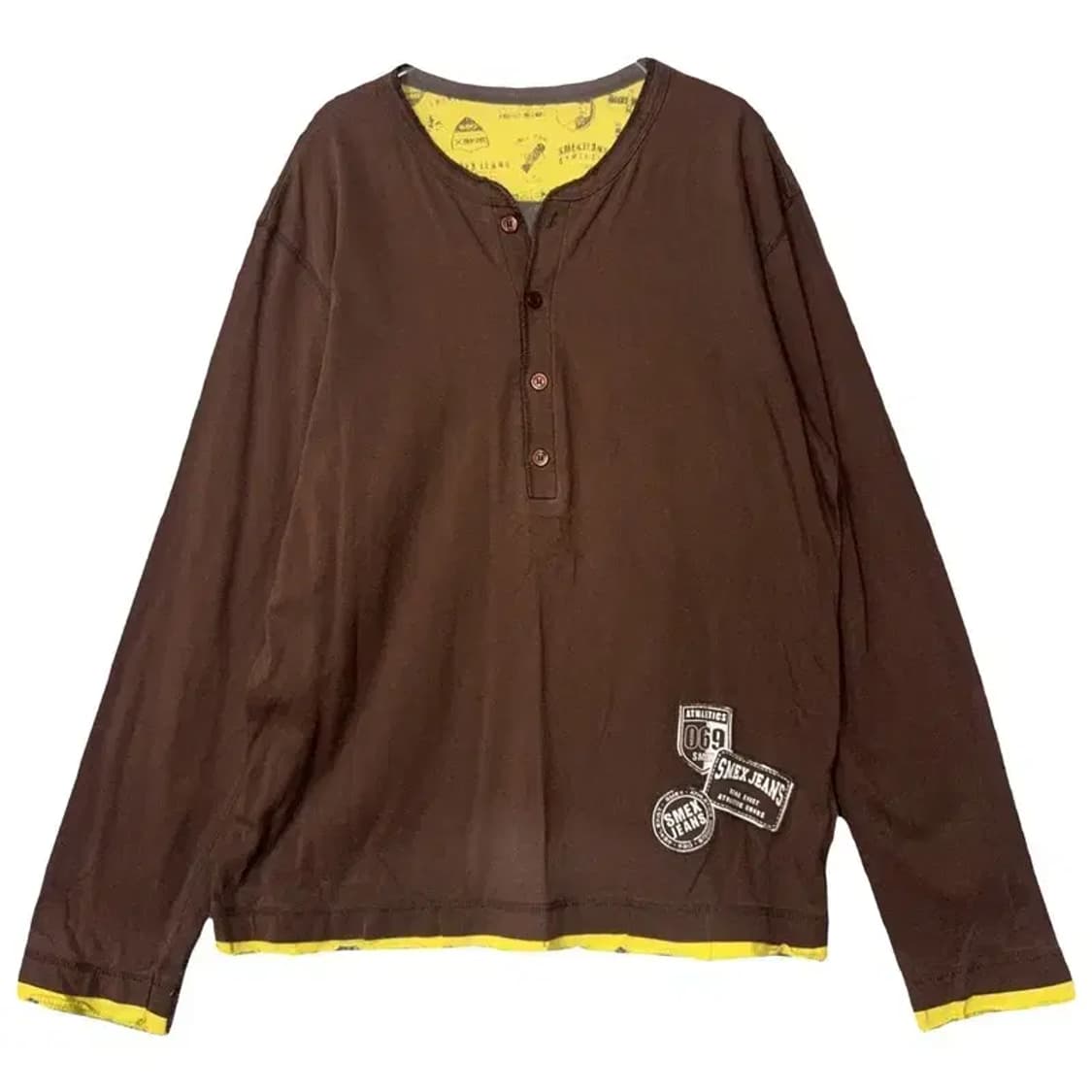 SMEX 빈티지 브라운 Y2K 슬리브 긴팔티 L 상품이미지1