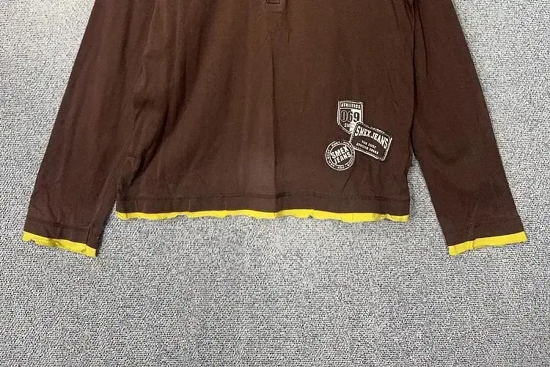 SMEX 빈티지 브라운 Y2K 슬리브 긴팔티 L 상품이미지4