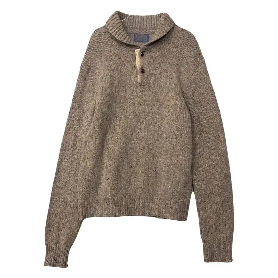 펜들턴 브라운 오트빌 버튼 숄카라 버진 울 니트 M 상품이미지1