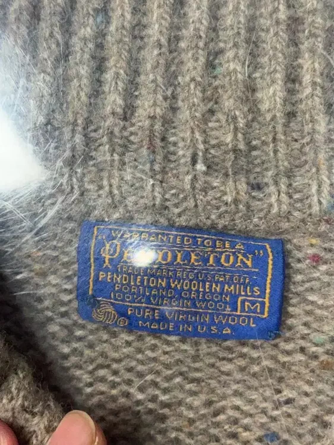 펜들턴 브라운 오트빌 버튼 숄카라 버진 울 니트 M 상품이미지5