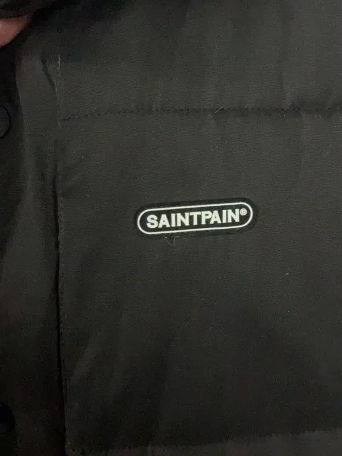 세인트페인 블랙 스펠 로고 패딩 조끼 LARGE 상품이미지7