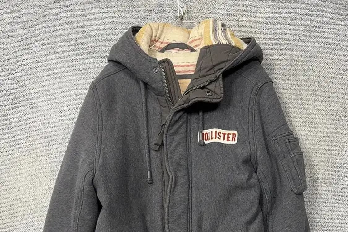 홀리스터 그레이 포켓 디테일 하드 코튼 후드 집업 M 상품이미지3