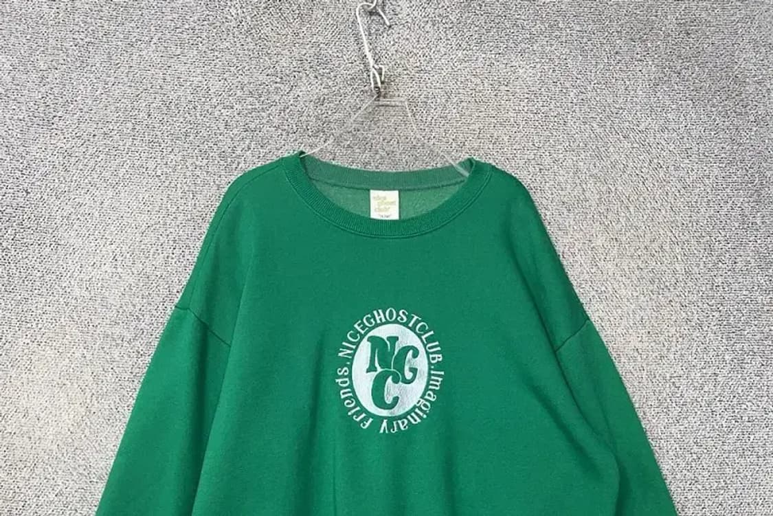 나이스고스트클럽 프린팅 그린 맨투맨 MEDIUM 상품이미지3