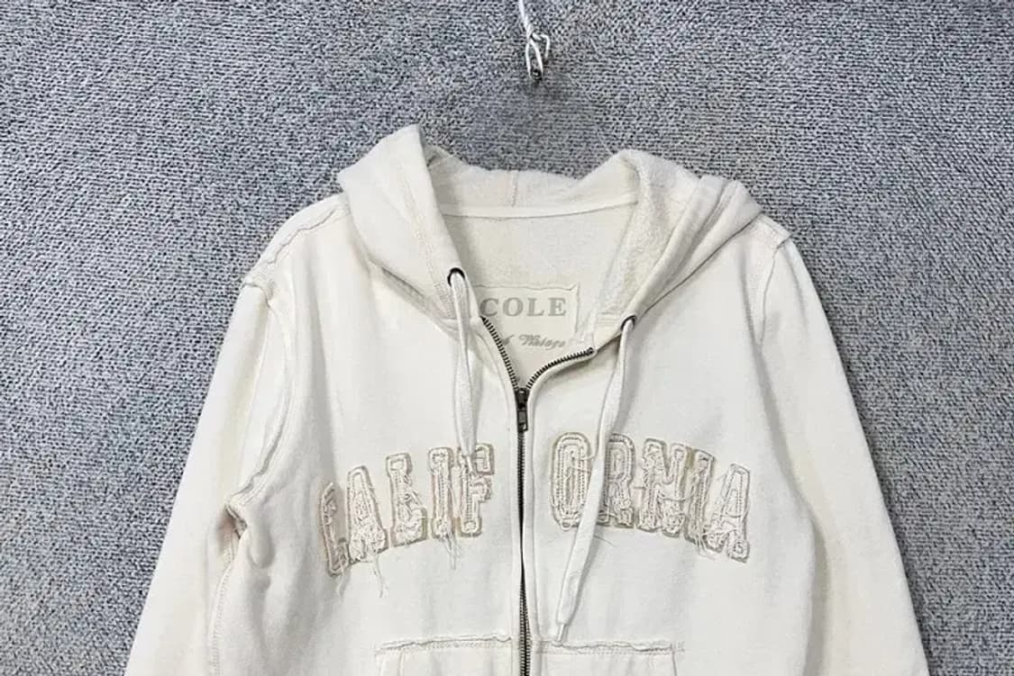 Y2K 자수 크림 후드집업 L 상품이미지3