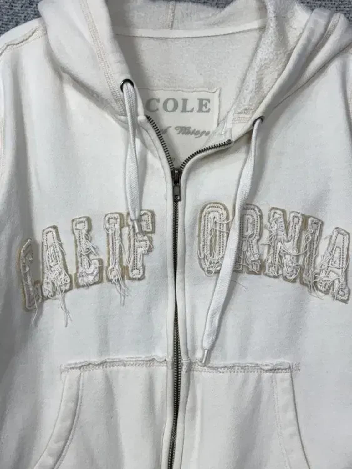 Y2K 자수 크림 후드집업 L 상품이미지7