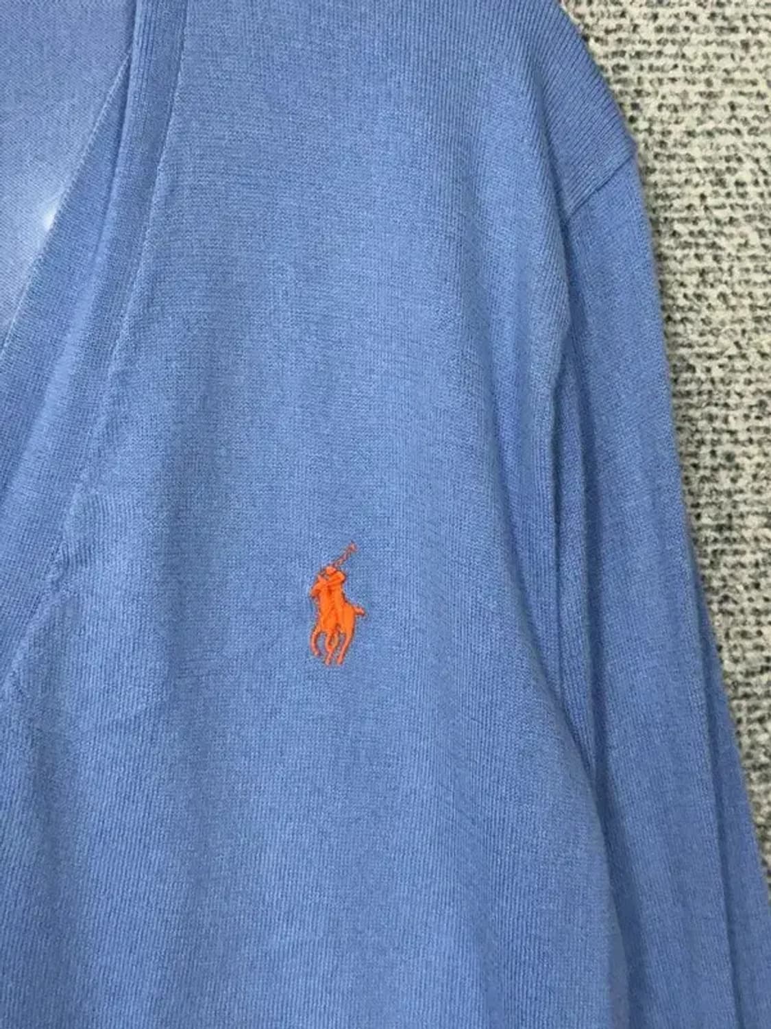 폴로 랄프로렌 피마코튼 블루 로고 니트 가디건 S 상품이미지6