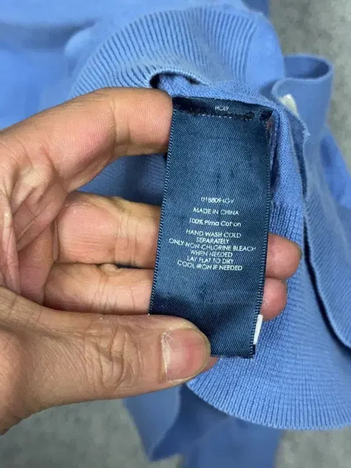 폴로 랄프로렌 피마코튼 블루 로고 니트 가디건 S 상품이미지8