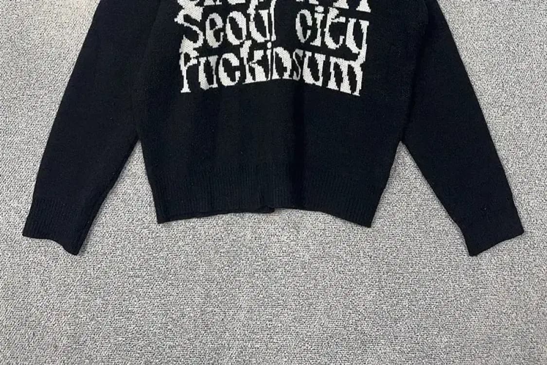 내스티킥 스펠 프린팅 블랙 니트 L 상품이미지4