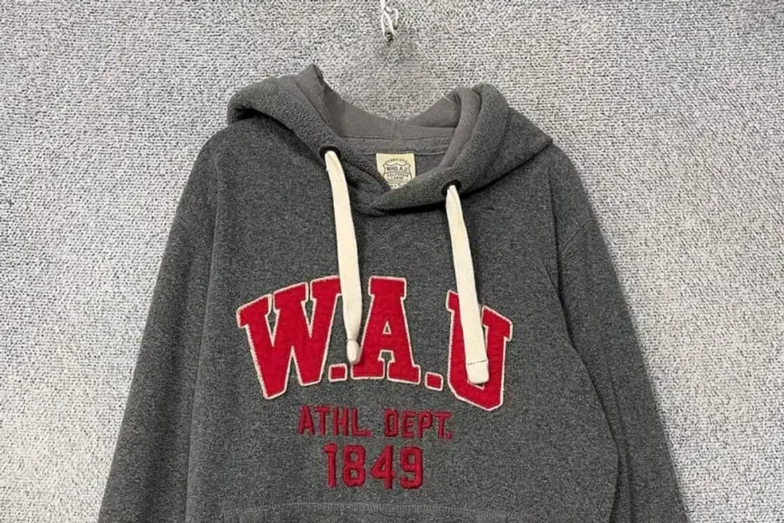 후아유 Y2K 스펠 로고 그레이 후드티 L 상품이미지3