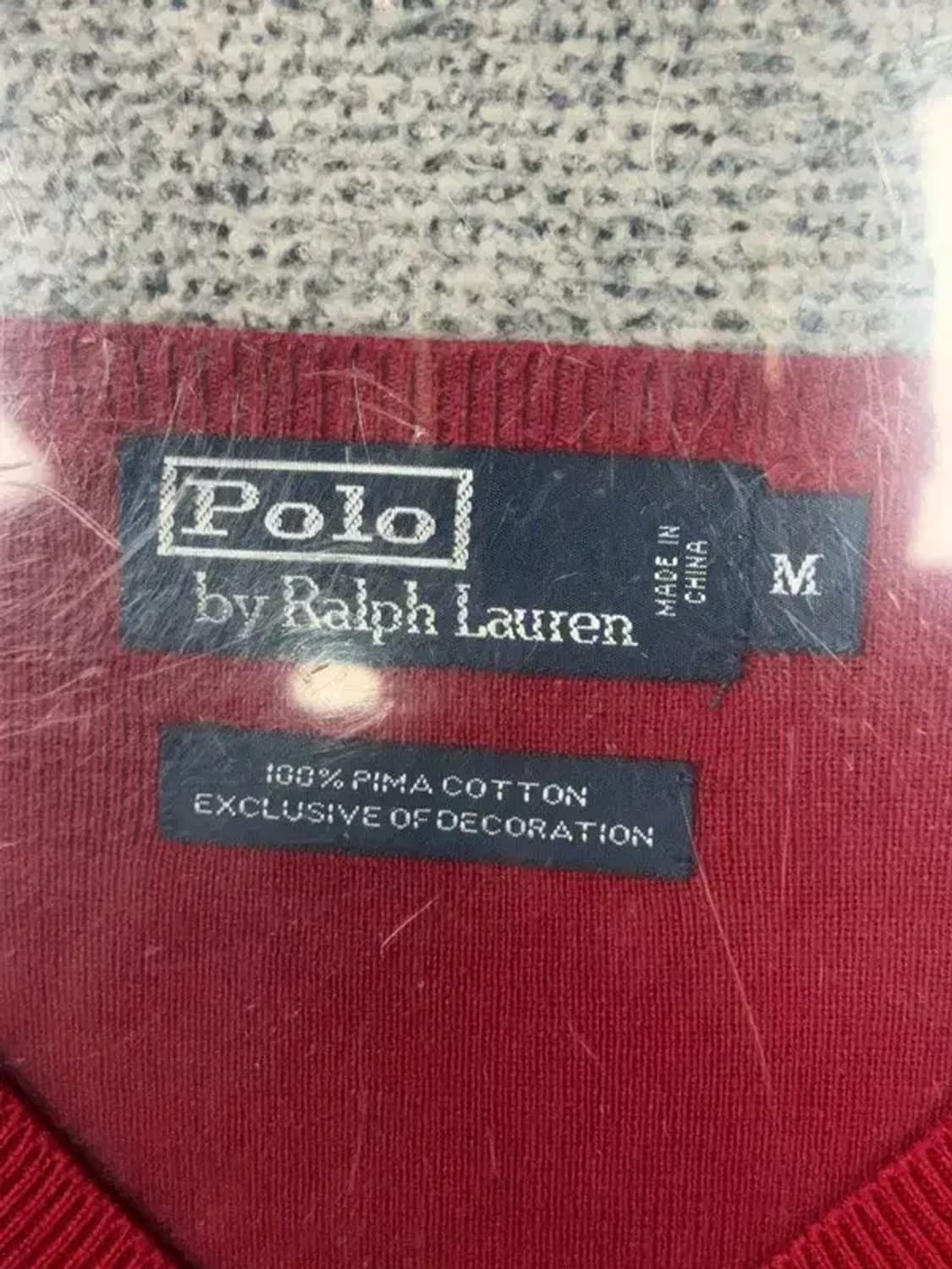 폴로 랄프로렌 피마코튼 레드 니트 M 상품이미지7