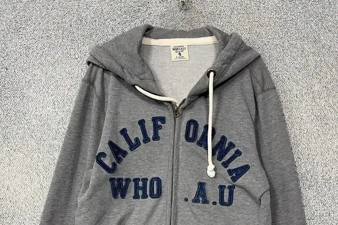 후아유 y2k 스펠 그레이 후드 집업 Large 상품이미지3