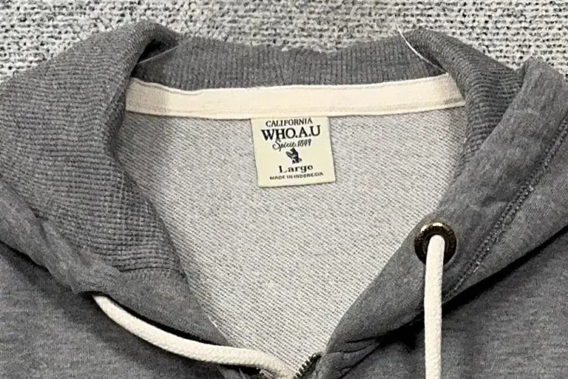 후아유 y2k 스펠 그레이 후드 집업 Large 상품이미지5