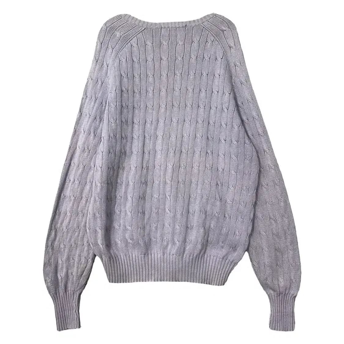 폴로 신한 빈티지 라이트 퍼플 꽈배기 니트 105 상품이미지2