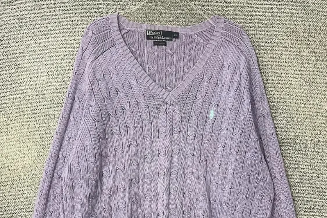 폴로 신한 빈티지 라이트 퍼플 꽈배기 니트 105 상품이미지3