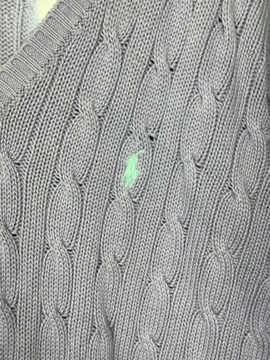 폴로 신한 빈티지 라이트 퍼플 꽈배기 니트 105 상품이미지6