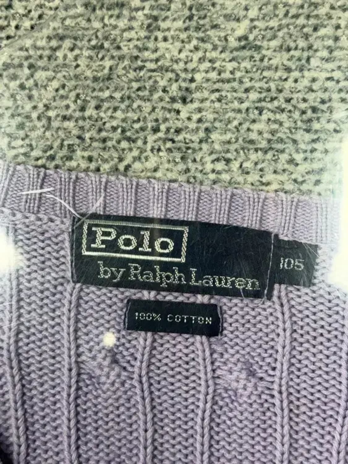 폴로 신한 빈티지 라이트 퍼플 꽈배기 니트 105 상품이미지7