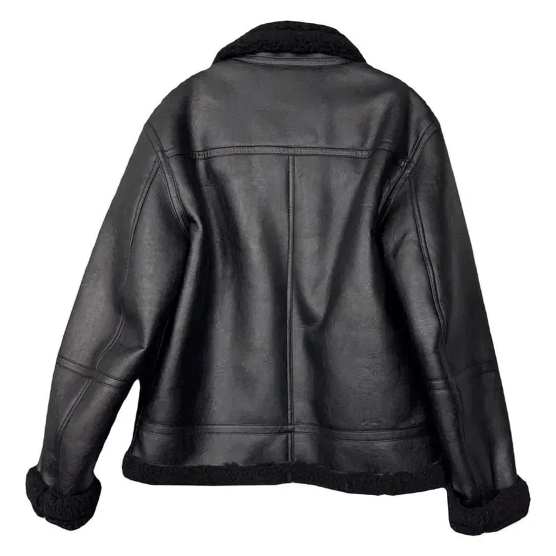 블랙 레자 무스탕 자켓 S 상품이미지2