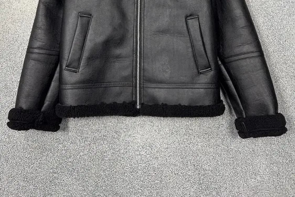 블랙 레자 무스탕 자켓 S 상품이미지4