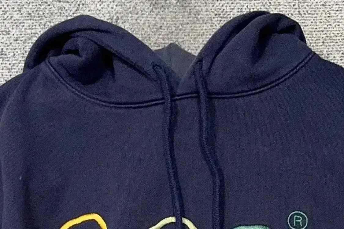 리 프린팅 네이비 후드티 L 상품이미지5