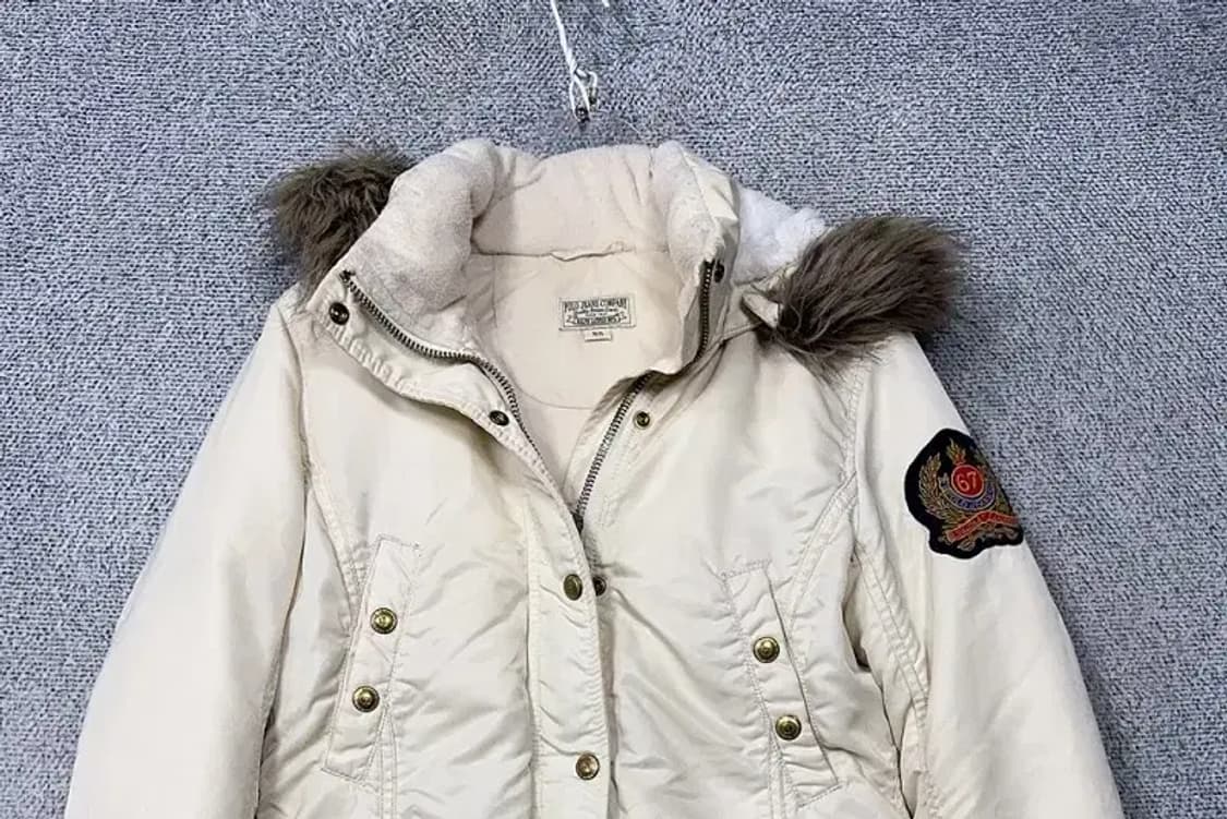 폴로 두산 크림 화이트 완장 금장 로고 N3B 여성 패딩 점퍼 XS 상품이미지3