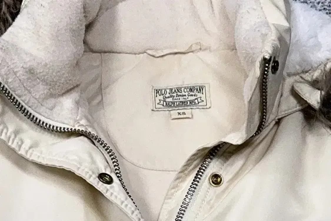 폴로 두산 크림 화이트 완장 금장 로고 N3B 여성 패딩 점퍼 XS 상품이미지5