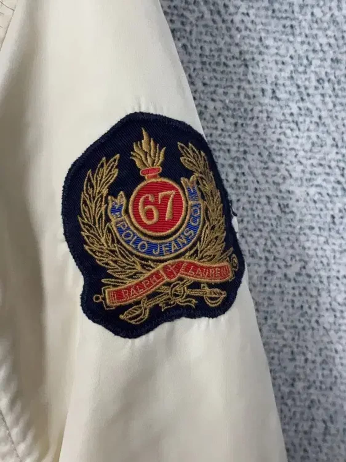 폴로 두산 크림 화이트 완장 금장 로고 N3B 여성 패딩 점퍼 XS 상품이미지7