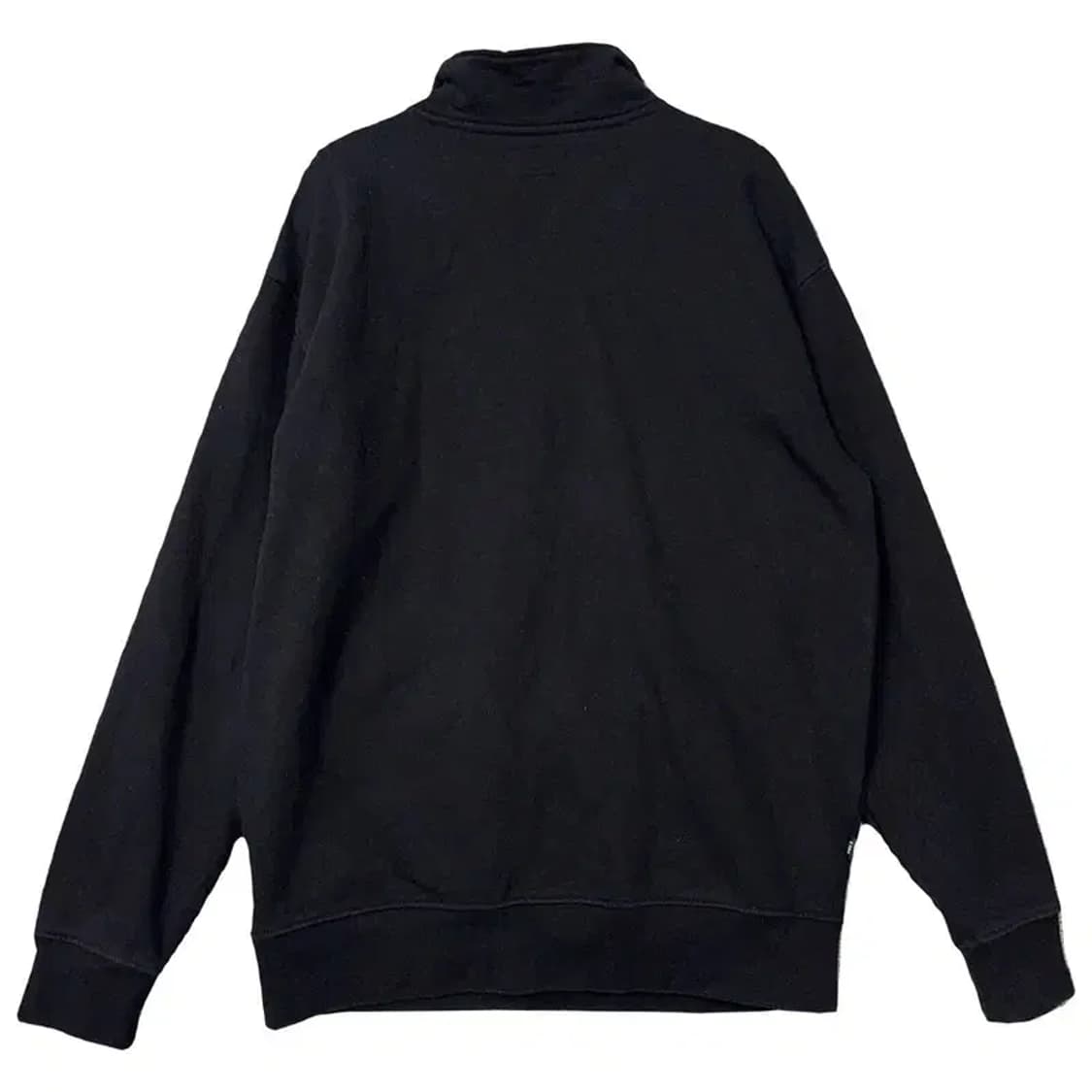 오베이 프린팅 블랙 반집업 맨투맨 S 상품이미지2