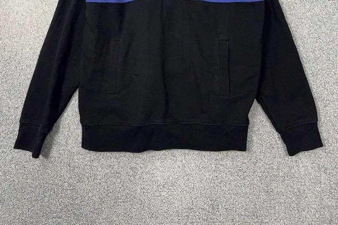 오베이 프린팅 블랙 반집업 맨투맨 S 상품이미지4