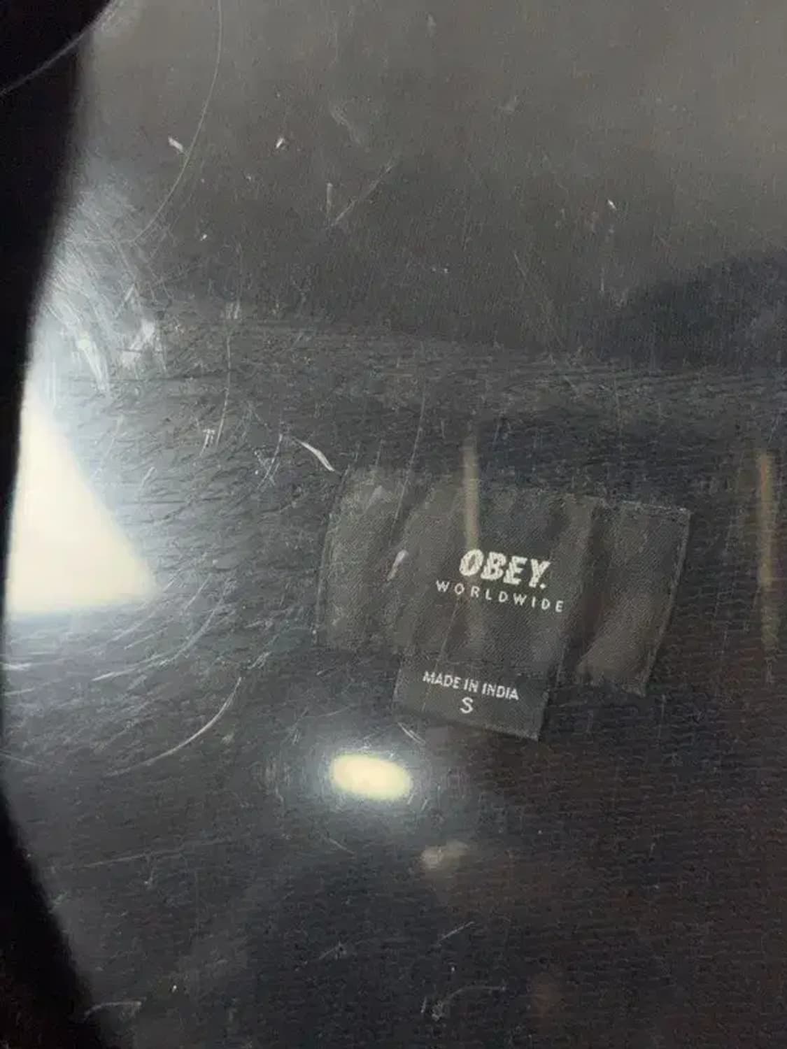 오베이 프린팅 블랙 반집업 맨투맨 S 상품이미지8