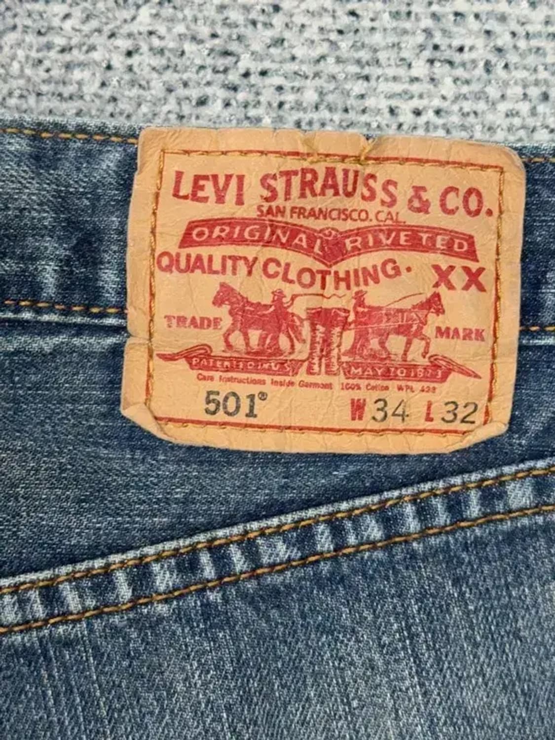 리바이스 00s 501 빈티지 워싱 데님 팬츠 34 32 상품이미지7