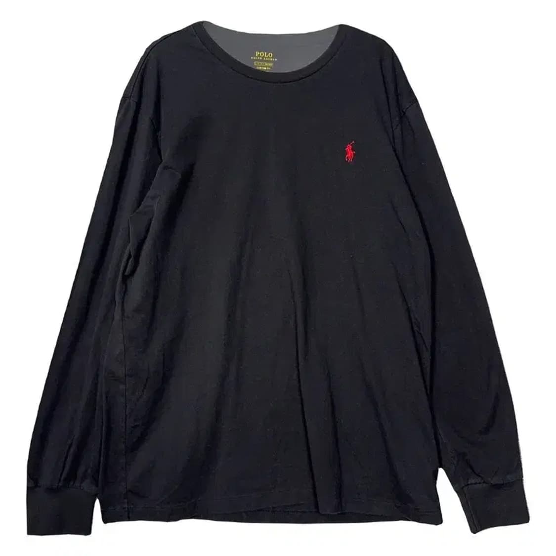 폴로 커스텀핏 로고 블랙 슬리브 긴팔티 L G G 180/100A 상품이미지1