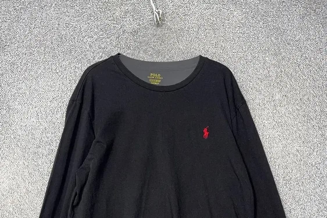 폴로 커스텀핏 로고 블랙 슬리브 긴팔티 L G G 180/100A 상품이미지3