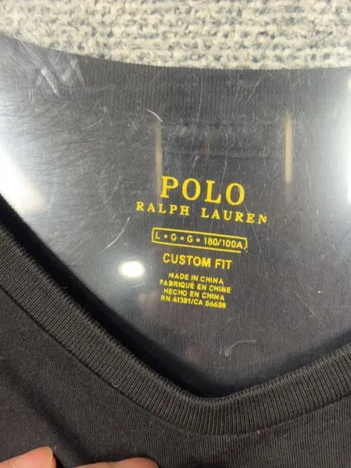 폴로 커스텀핏 로고 블랙 슬리브 긴팔티 L G G 180/100A 상품이미지8