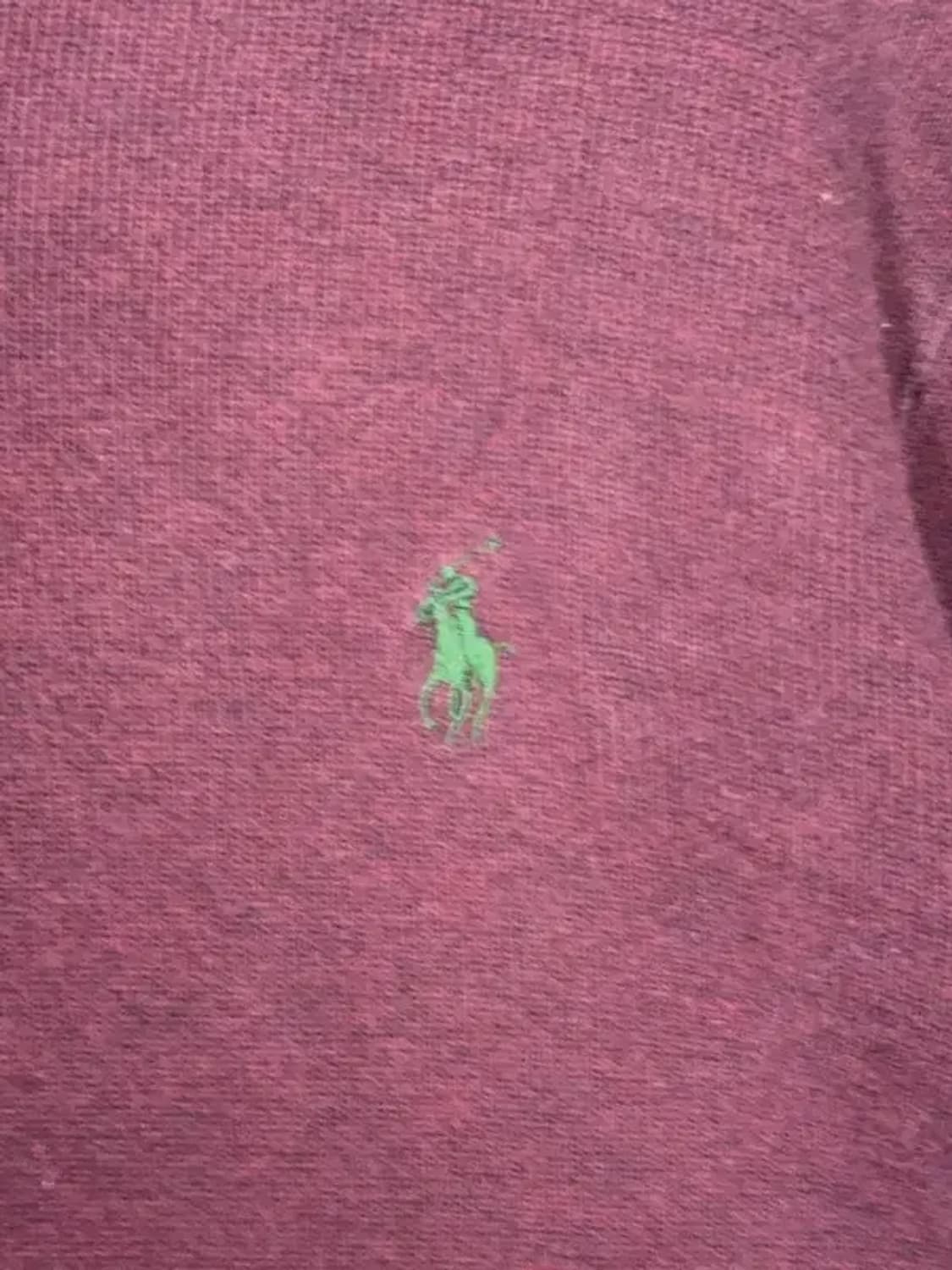 폴로 두산 버건디 반집업 코튼 니트 L 상품이미지7