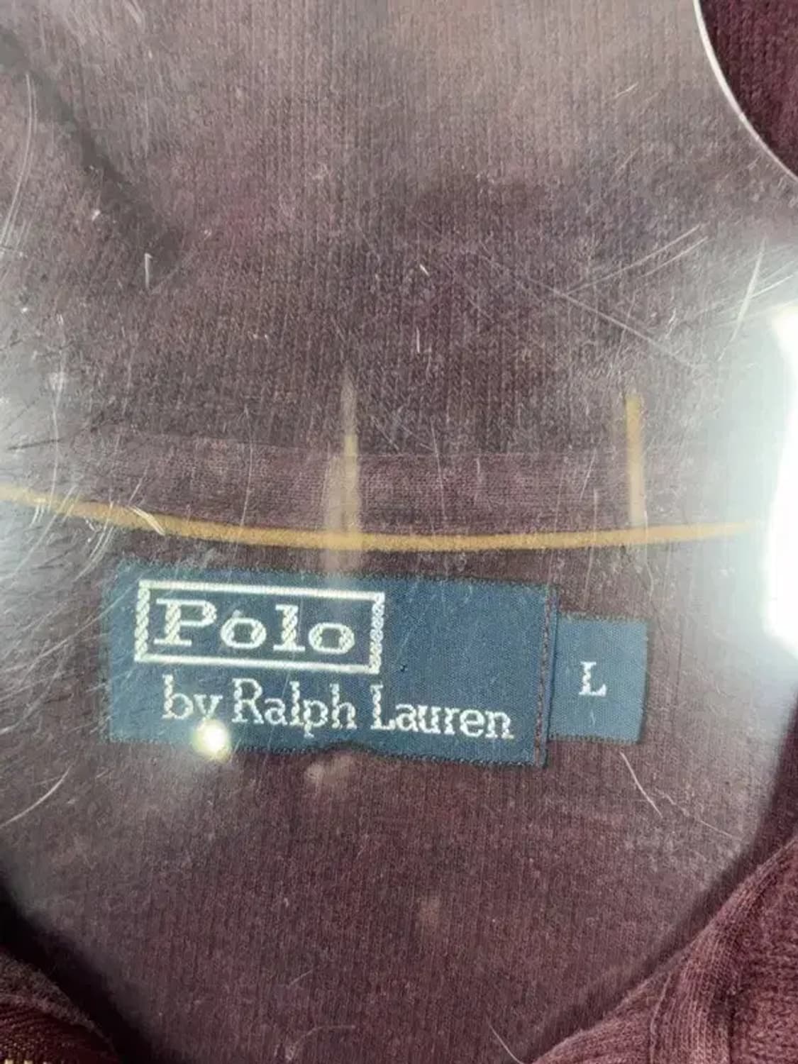 폴로 두산 버건디 반집업 코튼 니트 L 상품이미지8