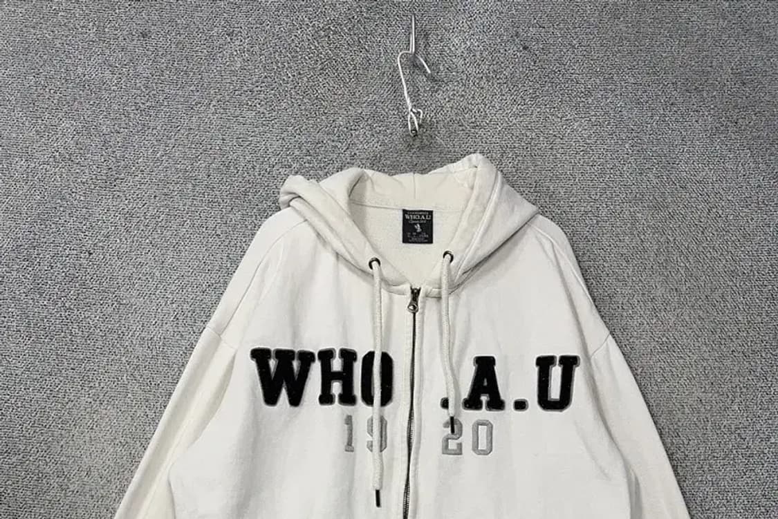 후아유 Y2K 크림 화이트 빈티지 후드집업 M 상품이미지3