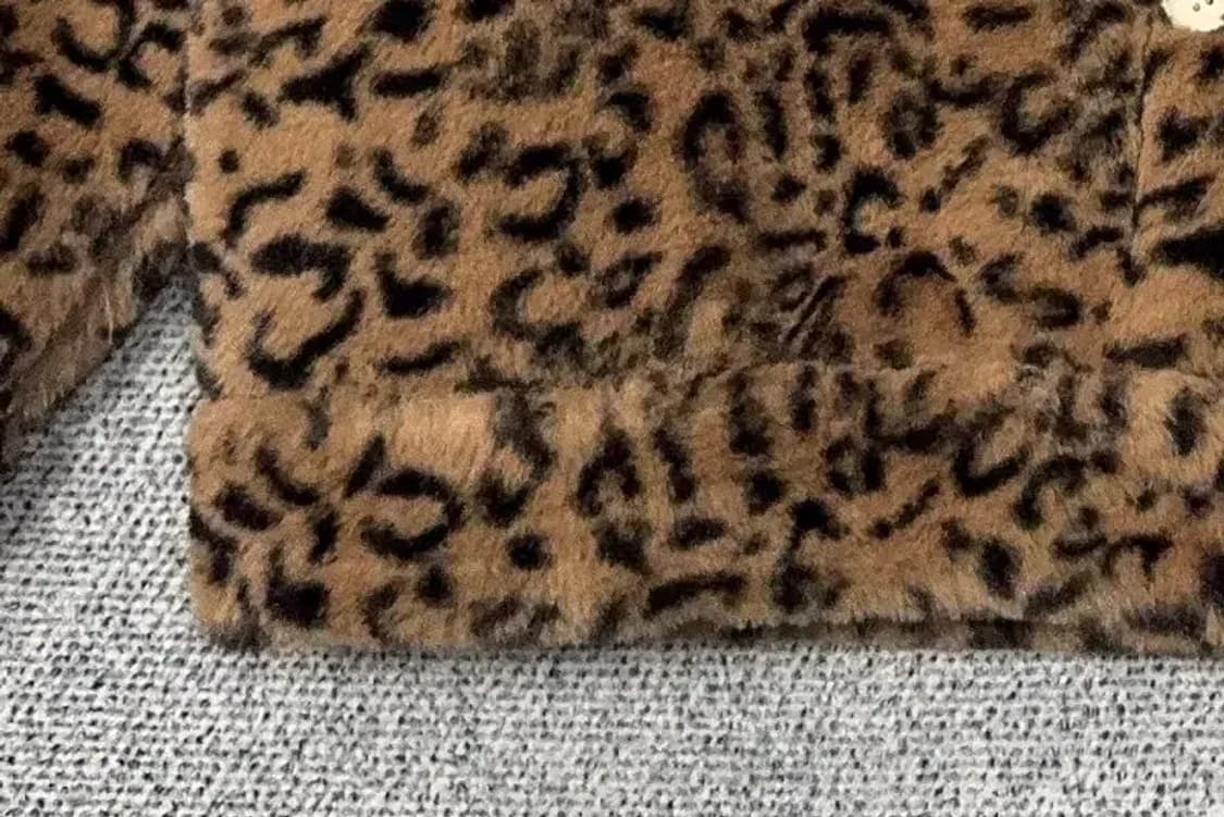 여성 빈티지 호피 무늬 뽀글이 후리스 자켓 FREE 상품이미지6