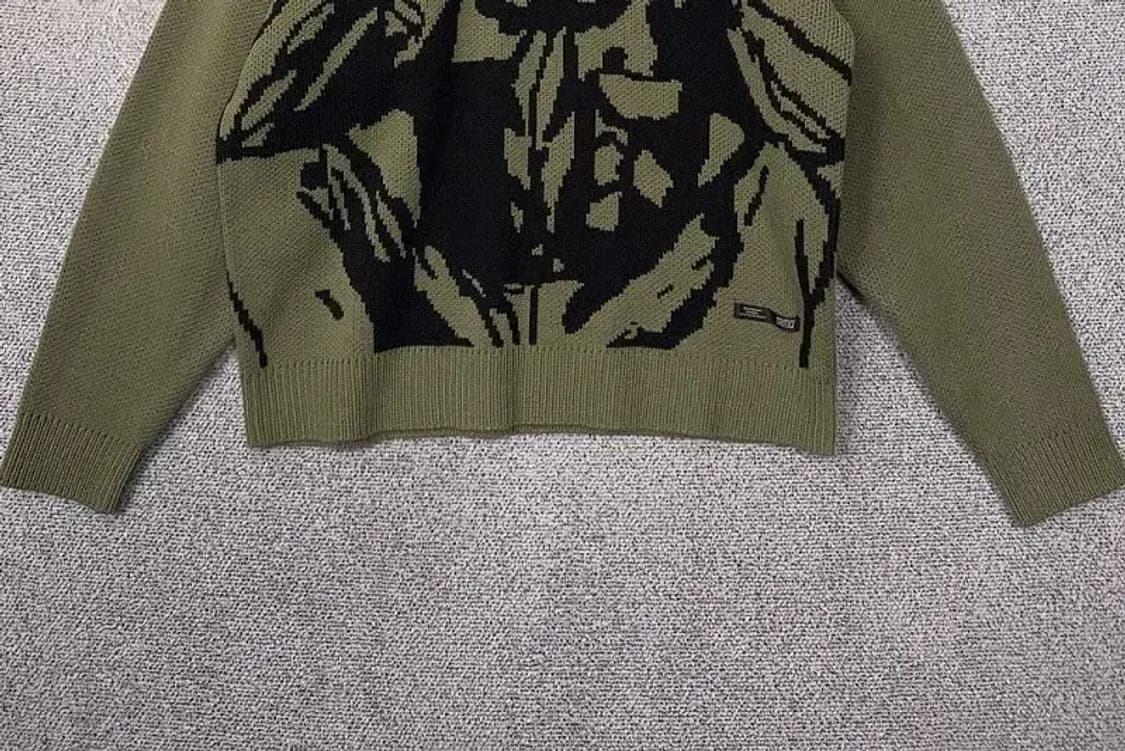 크리틱 빈티지 프린팅 카키 니트 M 상품이미지4