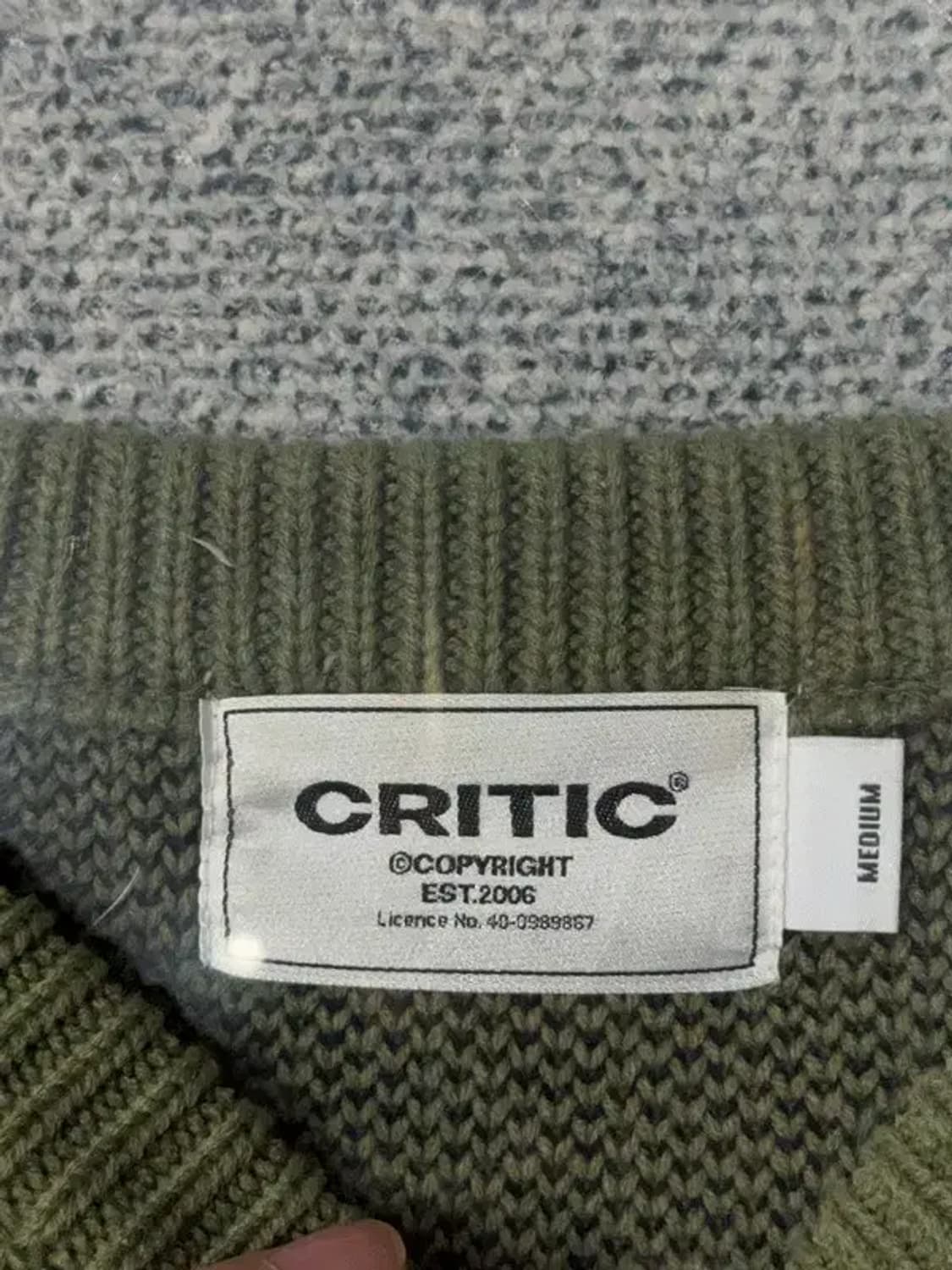 크리틱 빈티지 프린팅 카키 니트 M 상품이미지9