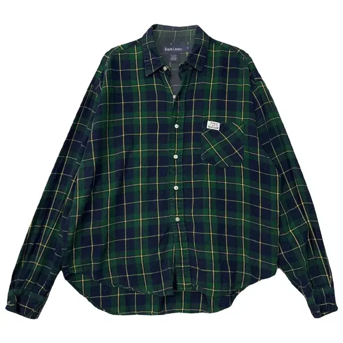폴로 랄프로렌 그린 플란넬 빈티지 오버핏 셔츠 S 상품이미지1