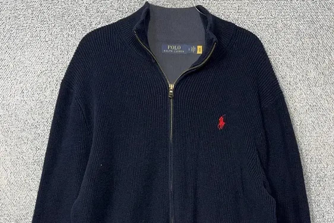 폴로 랄프로렌 네이비 로고 니트 집업 L 상품이미지3