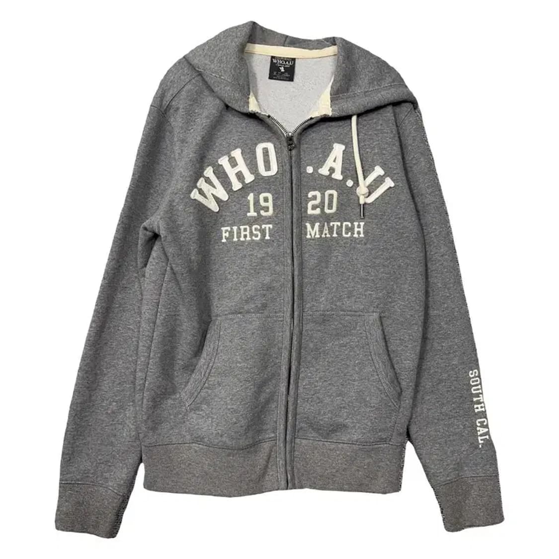 후아유 Y2K 스펠 로고 그레이 후드 집업 M 상품이미지1