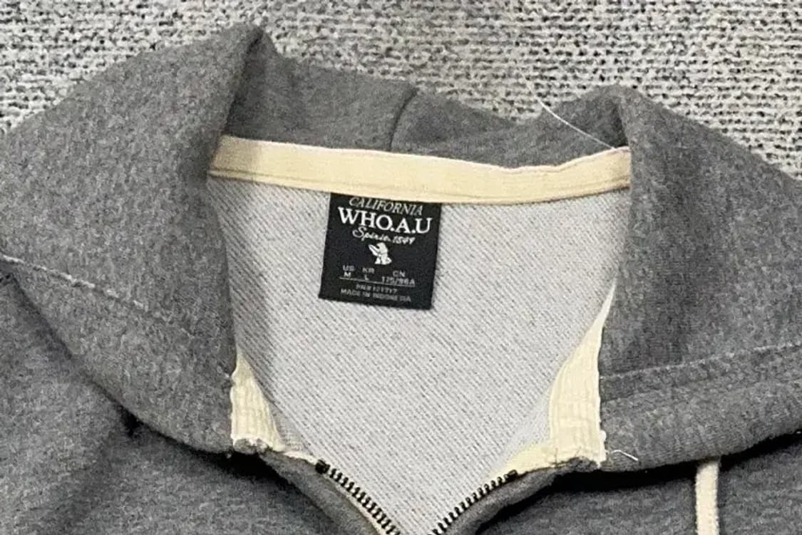 후아유 Y2K 스펠 로고 그레이 후드 집업 M 상품이미지5