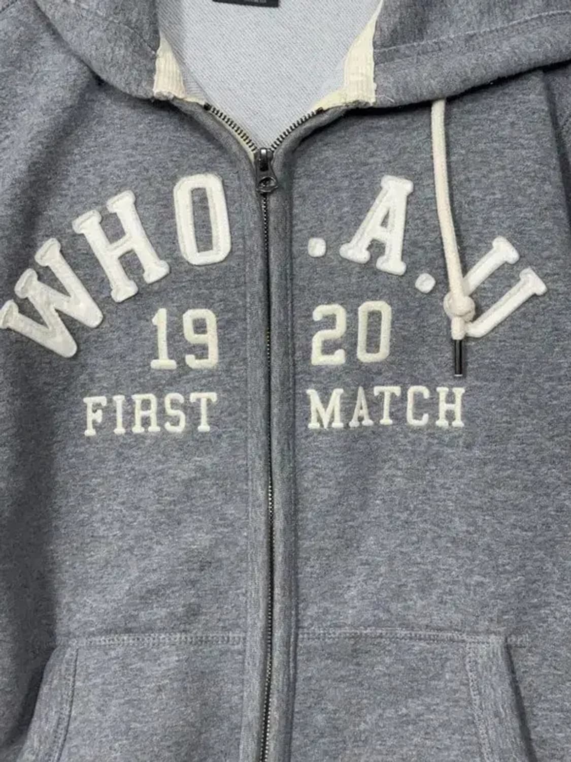 후아유 Y2K 스펠 로고 그레이 후드 집업 M 상품이미지8