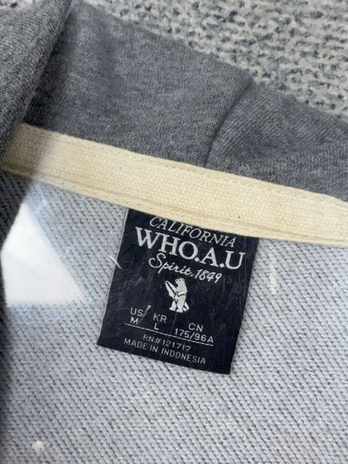 후아유 Y2K 스펠 로고 그레이 후드 집업 M 상품이미지9