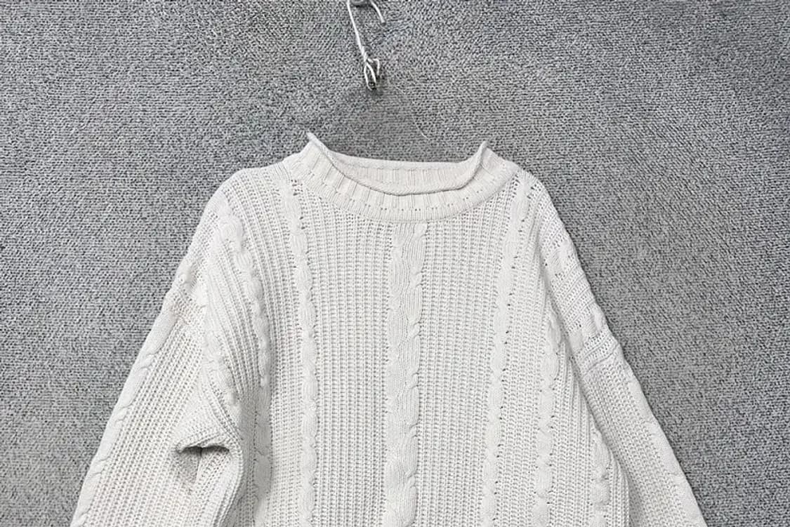 울리치 화이트 오버핏 케이블 니트 M 상품이미지3